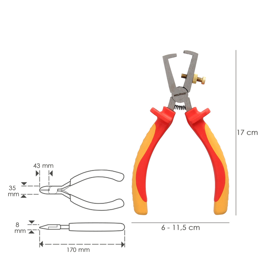 Alicates Aislados 1000 V. Pelacables - Longitud: 150 mm. - 